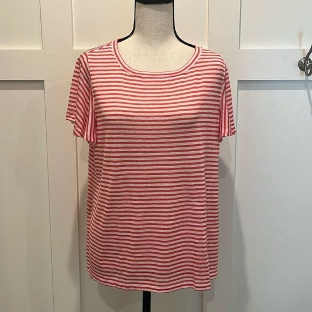 Tommy Bahama Coral/white striped SS Top-FREE w/Bundle Purchase